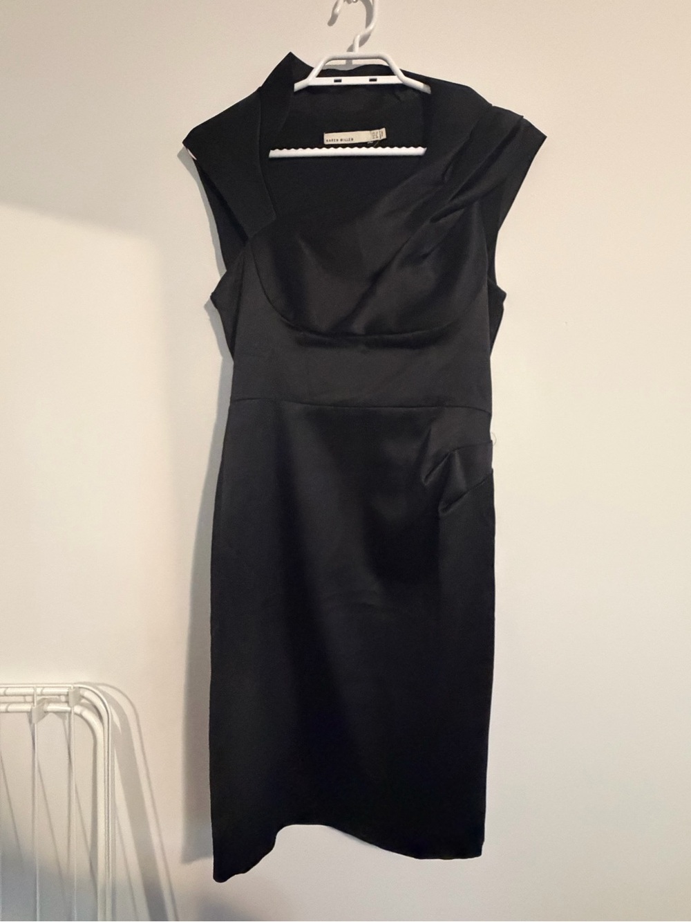Karen Millen Black Draped Neck Sheath Dress